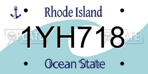 1YH718 Rhode Island License Plate