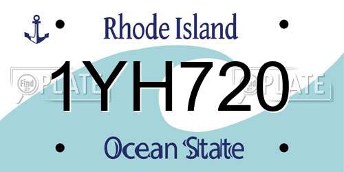1YH720 Rhode Island License Plate