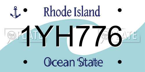 1YH776 Rhode Island License Plate
