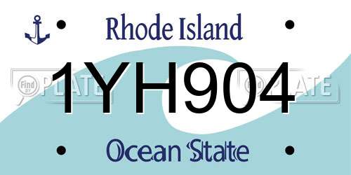 1YH904 Rhode Island License Plate