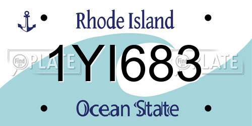 1YI683 Rhode Island License Plate