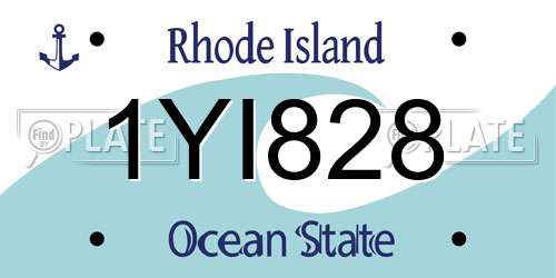 1YI828 Rhode Island License Plate