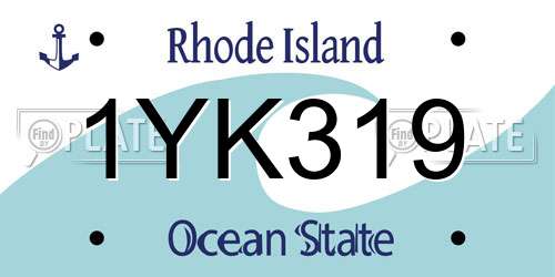 1YK319 Rhode Island License Plate