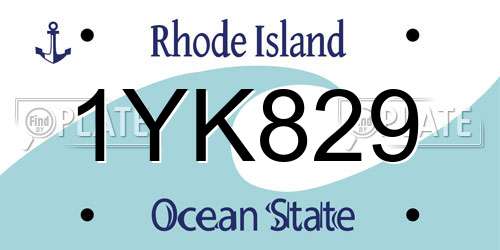 1YK829 Rhode Island License Plate