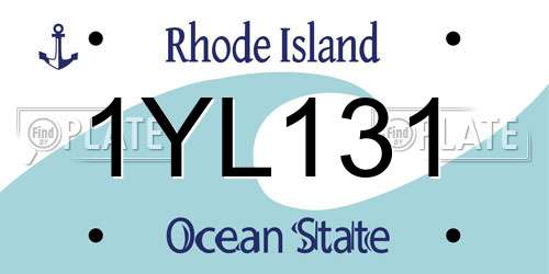 1YL131 Rhode Island License Plate