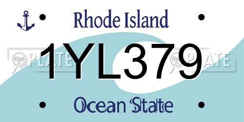 1YL379 Rhode Island License Plate