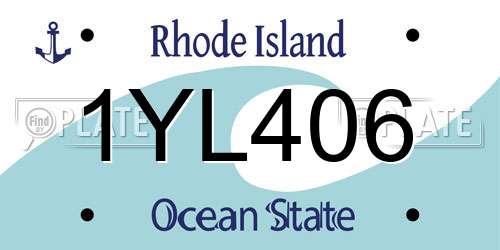 1YL406 Rhode Island License Plate