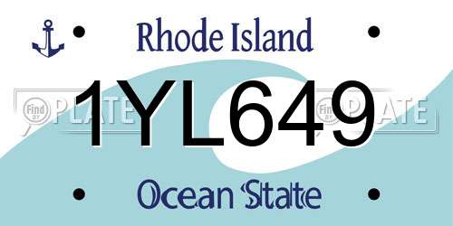 1YL649 Rhode Island License Plate