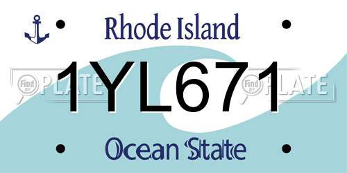 1YL671 Rhode Island License Plate