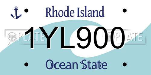 1YL900 Rhode Island License Plate