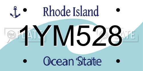 1YM528 Rhode Island License Plate