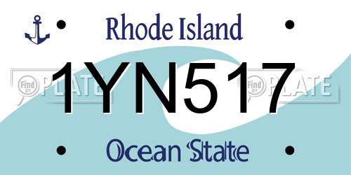 1YN517 Rhode Island License Plate