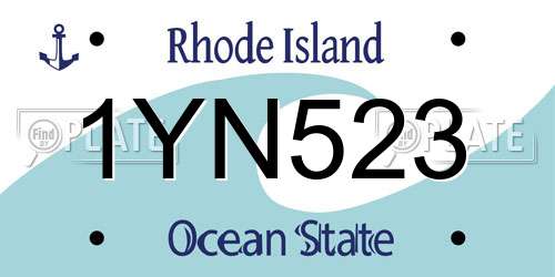 1YN523 Rhode Island License Plate