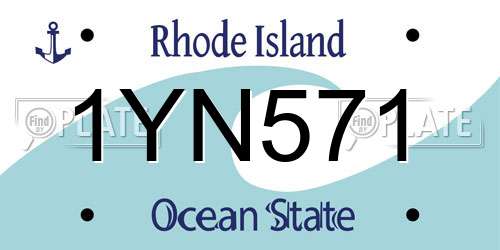 1YN571 Rhode Island License Plate