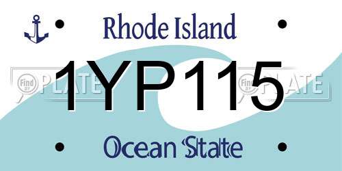 1YP115 Rhode Island License Plate