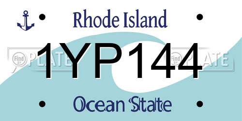 1YP144 Rhode Island License Plate