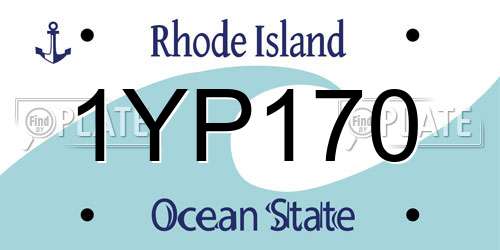 1YP170 Rhode Island License Plate