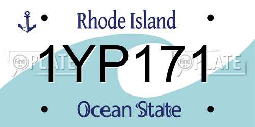 1YP171 Rhode Island License Plate
