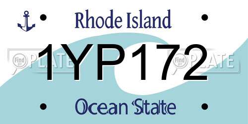 1YP172 Rhode Island License Plate