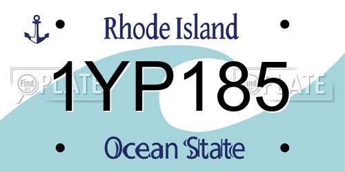 1YP185 Rhode Island License Plate