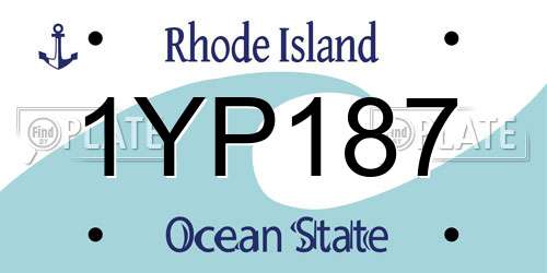 1YP187 Rhode Island License Plate