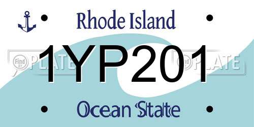 1YP201 Rhode Island License Plate