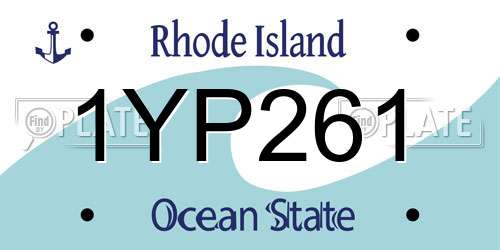 1YP261 Rhode Island License Plate
