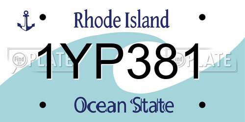 1YP381 Rhode Island License Plate