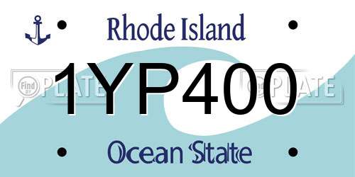 1YP400 Rhode Island License Plate