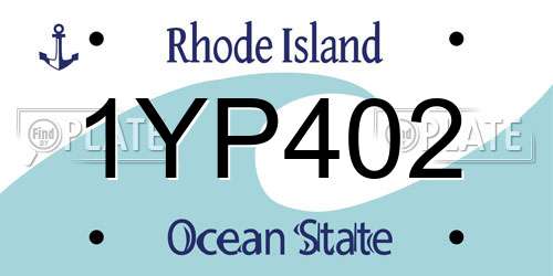 1YP402 Rhode Island License Plate