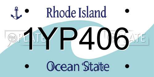 1YP406 Rhode Island License Plate
