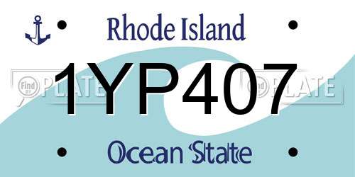 1YP407 Rhode Island License Plate