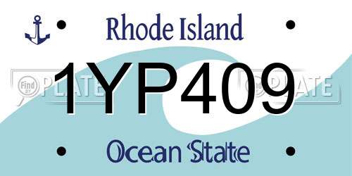 1YP409 Rhode Island License Plate