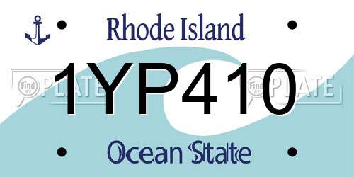 1YP410 Rhode Island License Plate