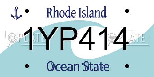 1YP414 Rhode Island License Plate