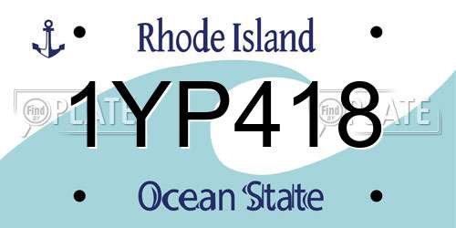 1YP418 Rhode Island License Plate