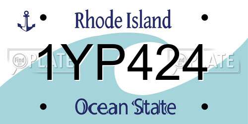 1YP424 Rhode Island License Plate