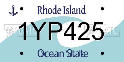 1YP425 Rhode Island License Plate