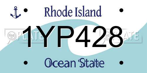 1YP428 Rhode Island License Plate
