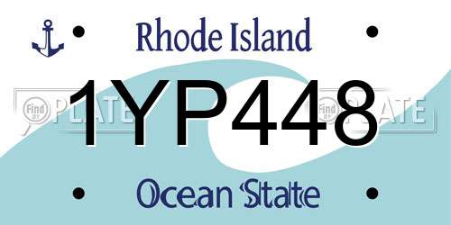 1YP448 Rhode Island License Plate