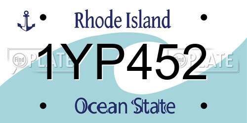 1YP452 Rhode Island License Plate