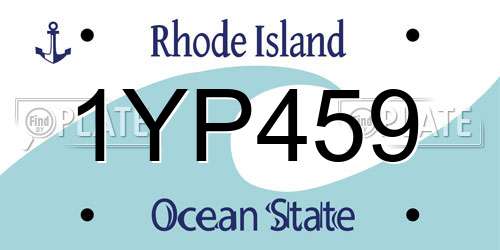 1YP459 Rhode Island License Plate