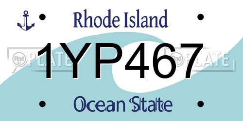 1YP467 Rhode Island License Plate