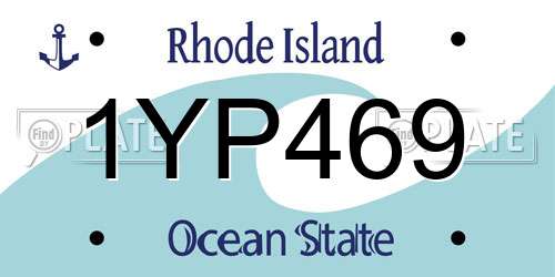1YP469 Rhode Island License Plate
