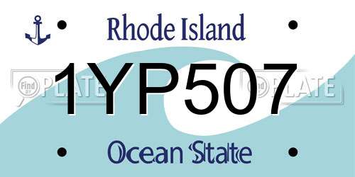 1YP507 Rhode Island License Plate