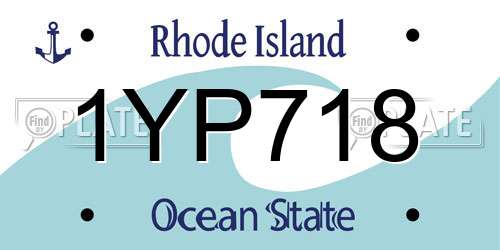 1YP718 Rhode Island License Plate
