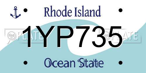 1YP735 Rhode Island License Plate