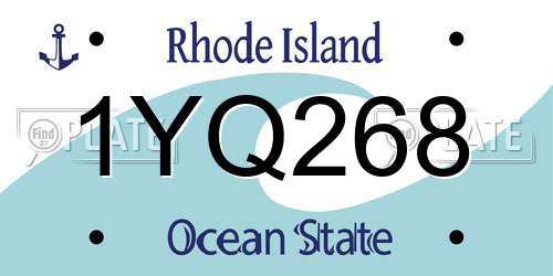 1YQ268 Rhode Island License Plate