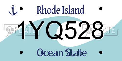 1YQ528 Rhode Island License Plate