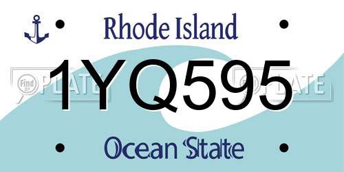 1YQ595 Rhode Island License Plate